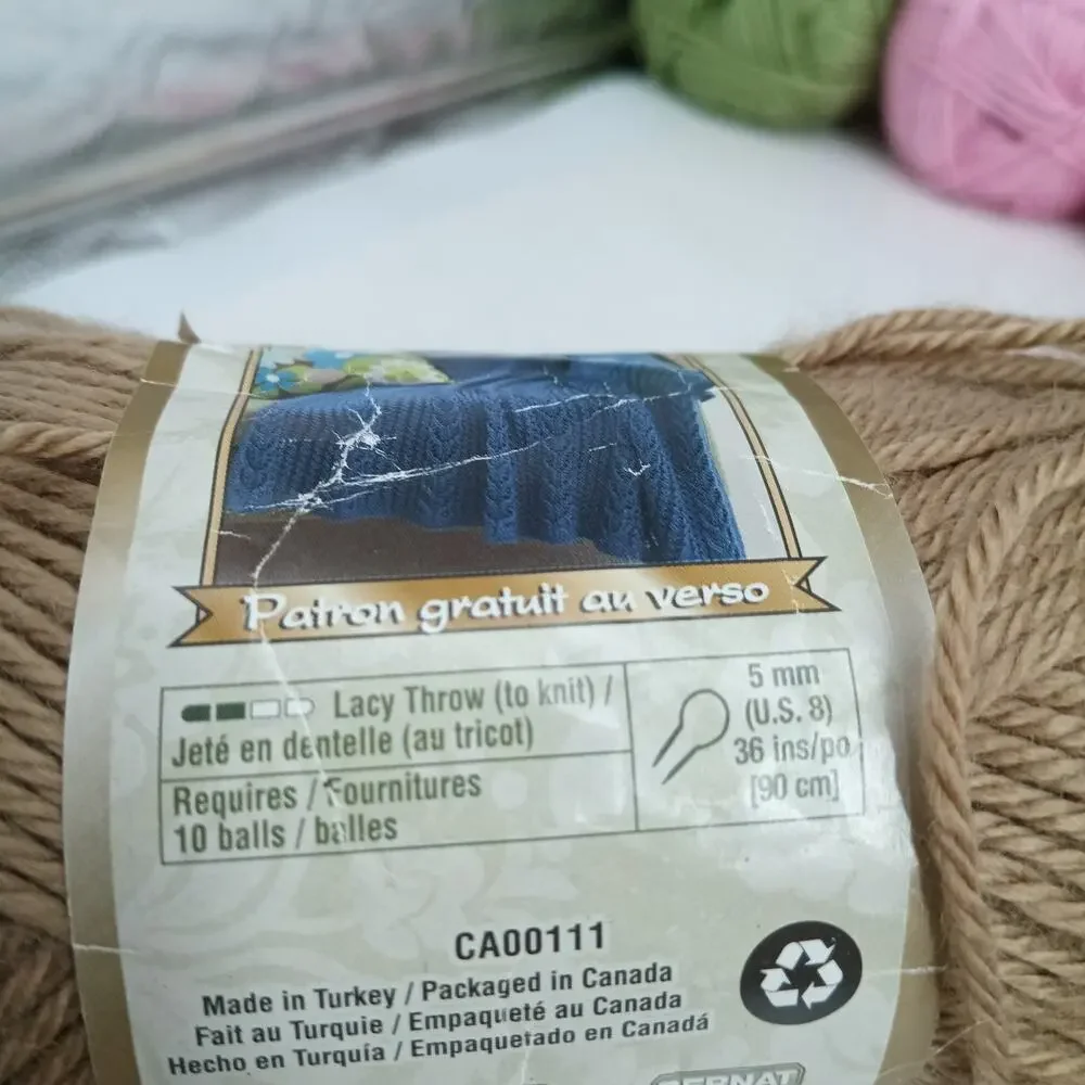 5+ SKEINS Bernat Satin Yarn Vintage Color LOT